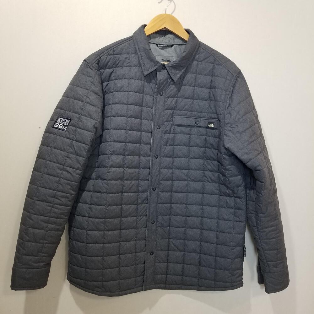 The North Face ThermoBall Jacket Mens Large Gray Shirt Jacket Shacket Insulated